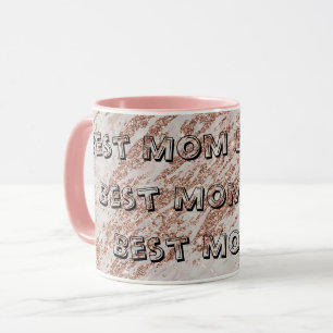 Luxury Blush Pink Rose Glitter Marble Mug