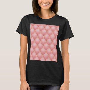 Luxury Blush Pink Rose Gold Diamond Tufted T-Shirt