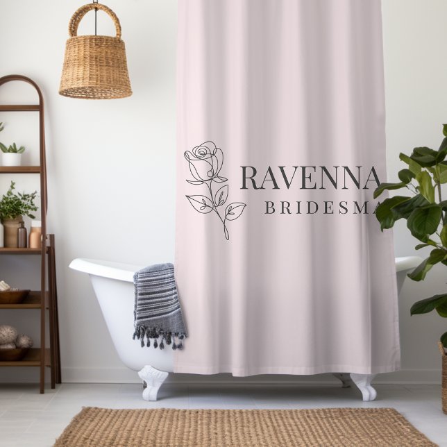 Luxury Blush Pink Rose Line Art Personalized Name  (Creator Uploaded)