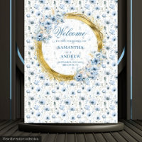 Luxury Boho Dusty Blue Gold Wedding Photo Prop