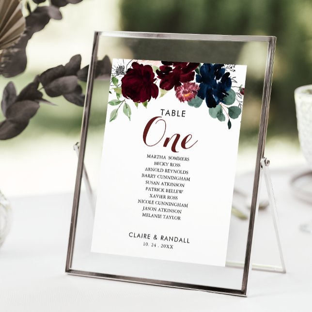Luxury Boho Floral Table Number 1 Seating Chart (Creator Uploaded)