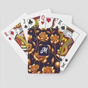 Luxury Boho Gold Rose Modern Collection Playing Cards
