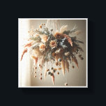 Luxury Boho Hanging Bouquet - Ethereal Dried Flowe Canvas Print<br><div class="desc">A stunning digital art piece featuring a lush, hanging floral installation. The arrangement showcases a delicate mix of cream and peach roses, feathery pampas grass, and sage green foliage, all suspended by elegant strings. With its soft, natural lighting and romantic aesthetic, this piece perfectly captures the essence of modern Boho-chic...</div>