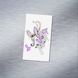 Luxury Botanical Notebook with Floral Design Magnetic Business Card