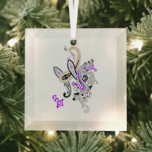 Luxury Botanical Paisley Collection Glass Ornament