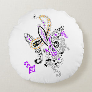 Luxury Botanical Paisley Collection Round Pillow