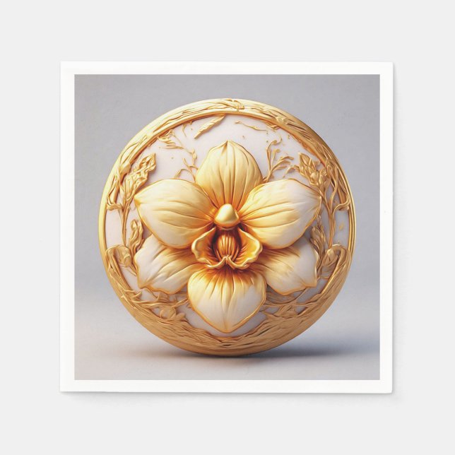 Luxury Botanical Wedding Napkin (Front)