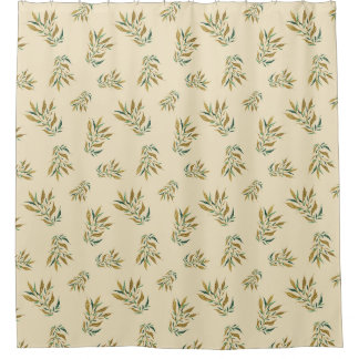 Luxury Botany Pattern with Golden and Green Leaves