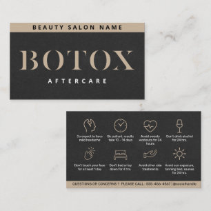 Luxury Botox Lip Filler Instruction Aftercare Card