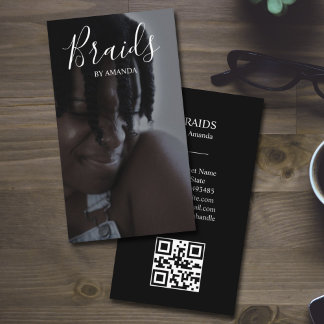 Luxury Braids Afro American Hairtsylist QR Code Business Card