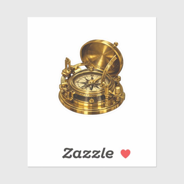 Luxury Brass Astronomical Compass Sticker Dark Aca (Sheet)