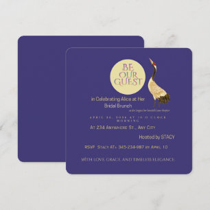 Luxury Bridal Brunch Invitation   Elegant Crane De