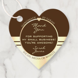 Luxury Brown and Gold Product Packaging Thank You Favour Tags