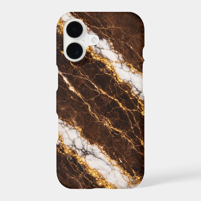 Luxury Brown Marble Gold/White Vein Phone Case (Back)