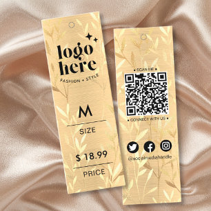 Luxury Brushed Metal Gold Leaves Price Hang Tags
