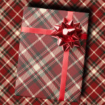 Luxury Burgundy and Cream Diagonal Tartan Plaid Wrapping Paper<br><div class="desc">This exquisite wrapping paper features a luxury diagonal tartan plaid design that offers a modern, sophisticated twist on the classic pattern. The rich color palette combines deep burgundy/berry red and dark accents, beautifully highlighted by striking cream/ivory lines that define the pattern's sharp, diagonal layout. This upscale and elegant design is...</div>