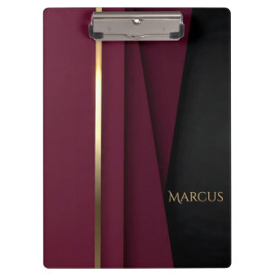 Luxury Burgundy Gold Elegant Simple Glam  Clipboard