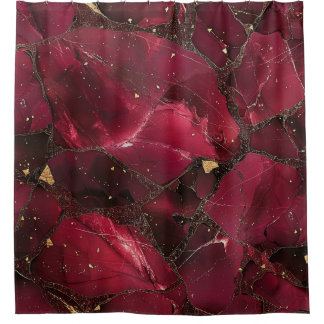 Luxury Burgundy Red Ruby Kintsugi Gold Marble