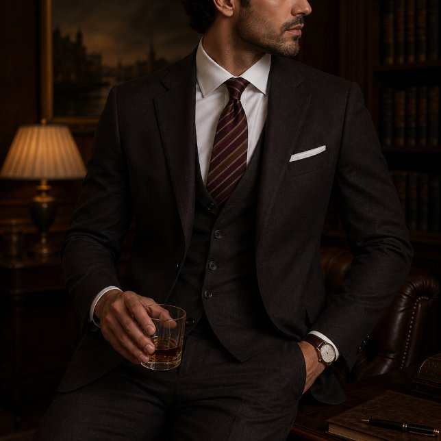 Luxury Burgundy Regimental Stripe Tie (Creator Uploaded)