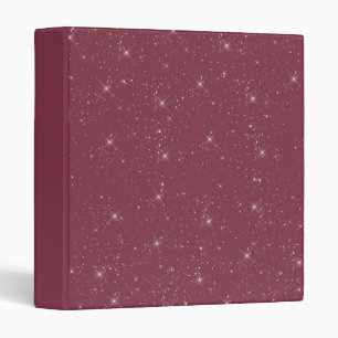 Luxury burgundy sparkle gold glitter confetti binder