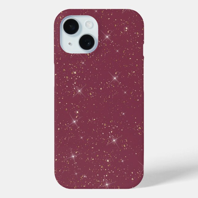 Luxury burgundy sparkle gold glitter confetti Case-Mate iPhone case (Back)