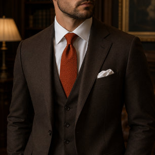 Luxury Burnt Orange Textured Tie