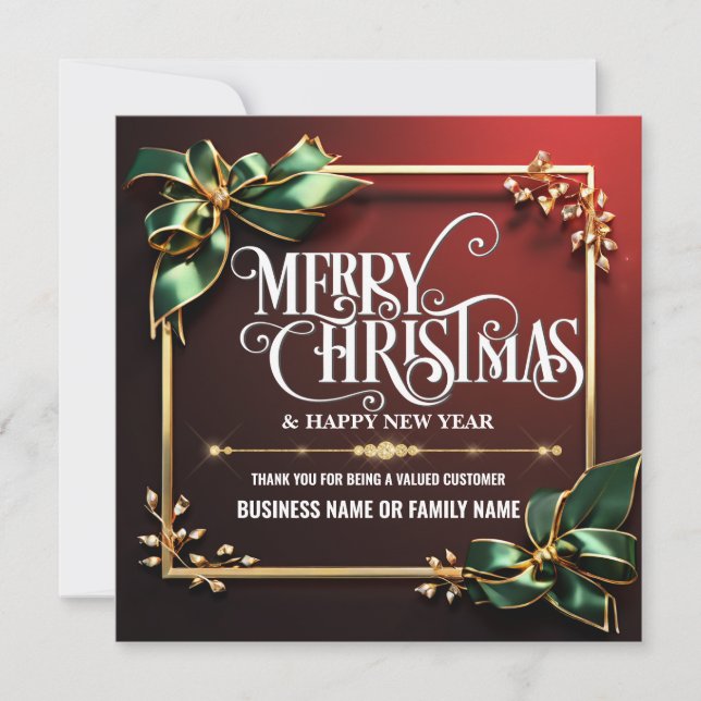Luxury business professional corporate traditional holiday card (Front)