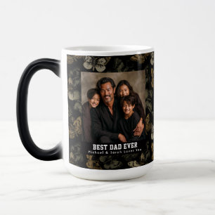 Luxury Butterfly Camouflage Flower Dog Dad Photo Magic Mug