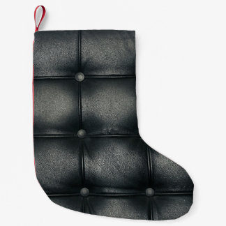 Luxury Buttoned Leather Texture Small Christmas Stocking