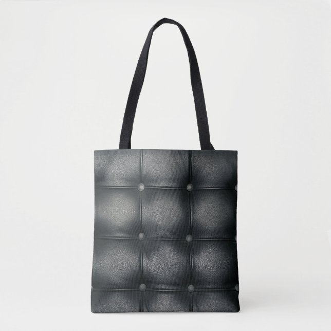 Luxury Buttoned Leather Texture Tote Bag (Front)