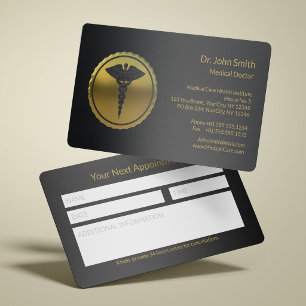 Luxury Caduceus Medical Reminder Big Notes Section Appointment Card
