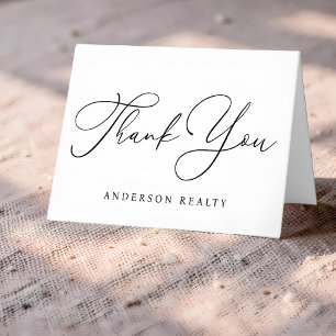 Luxury Calligraphy Elegant Minimalist Business Thank You Card