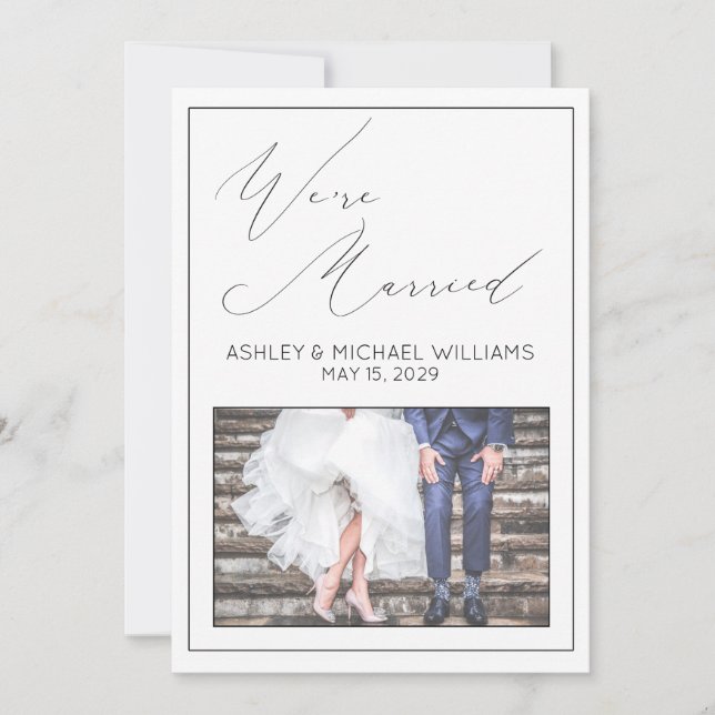 LUXURY CALLIGRAPHY | We're Married Reception Invitation (Front)