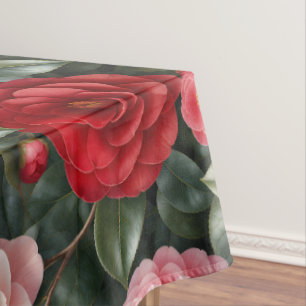 Luxury Camellia Blossom Foliage Tablecloth