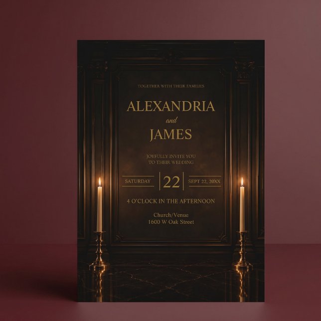 Luxury Candlelight Romantic Wedding Invitation (Creator Uploaded)