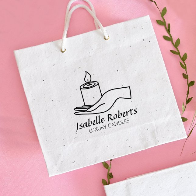 Luxury Candles Small Business, Custom Large  Rubber Stamp (Creator Uploaded)