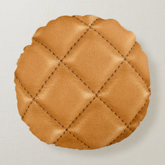 Luxury car brown leather, interior texture. round pillow