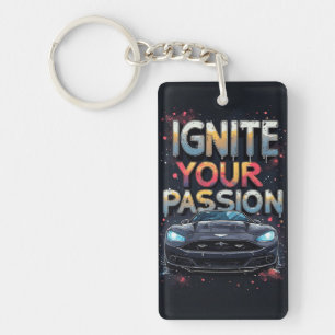 Luxury Car Graphic And Dynamic Colour Splash Keychain