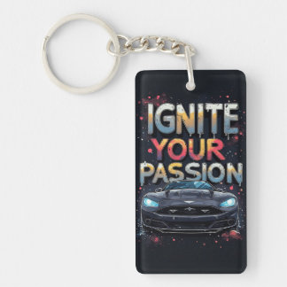 Luxury Car Graphic And Dynamic Colour Splash Keychain