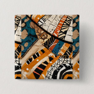 Luxury Caribbean Multicolor Design 2 Inch Square Button