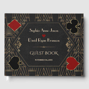 Luxury Casino Gold Black Gatsby 20s Wedding  Guest Book