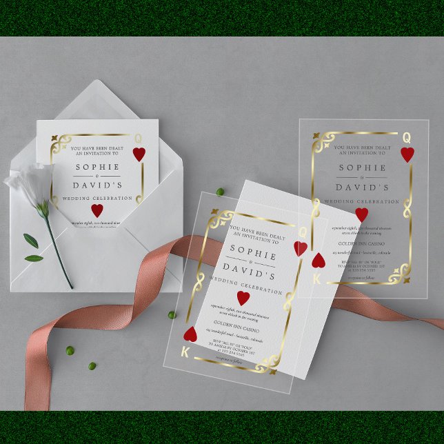 Luxury Casino Las Vegas Poker Gold Wedding Acrylic Invitations (Creator Uploaded)