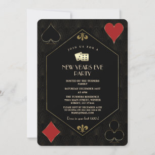 Luxury Casino Vegas Gold Gatsby New Year's Eve  Invitation