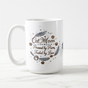 Luxury Cat Mom Mug – Powered by Purrs & Love