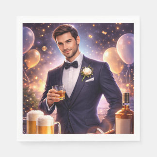 Luxury Celebration Gentleman Party Paper Towel Art Napkin