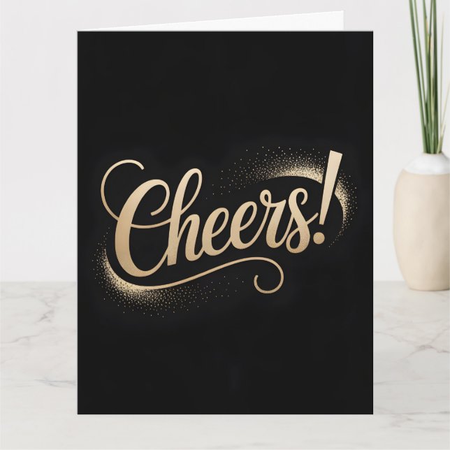 Luxury Celebration Greeting: Elegant Gold Script Card (Front)