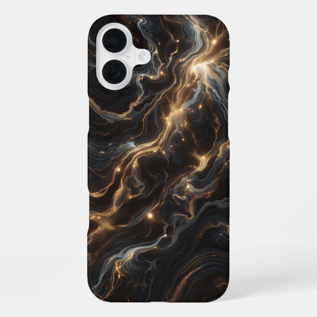 Luxury Celestial Black Marble Case - Shimmering  (Back)