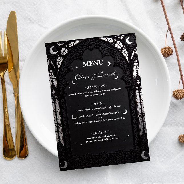 Luxury Celestial Cathedral Lace Gothic Wedding Menu (Creator Uploaded)