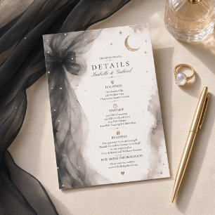 Luxury Celestial Moon Wedding Details Enclosure Card