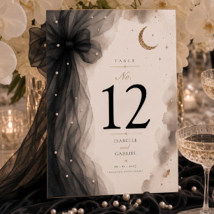 Luxury Celestial Moon Wedding Table Number
